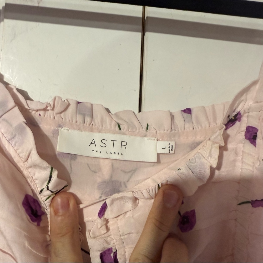 ASTR The Label Ryder Floral Minidress Pink A-Line Size Large Flowers Purple - Picture 7 of 14